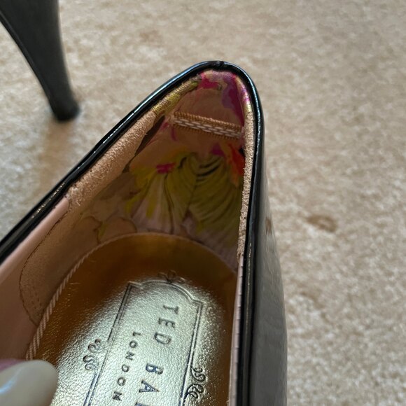 Ted Baker London Leather Peep Toe Pumps Black 9 - Picture 4 of 9